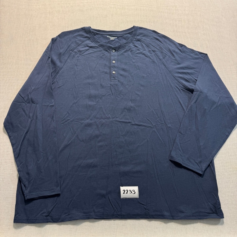 Amazon Essentials Henley Shirt Mens 2XL Blue